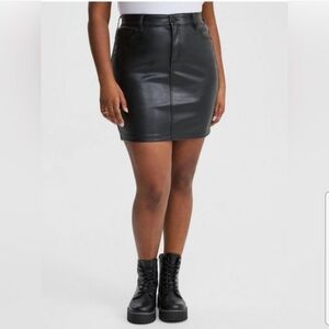 Torrid Black Faux Leather Mini Skirt